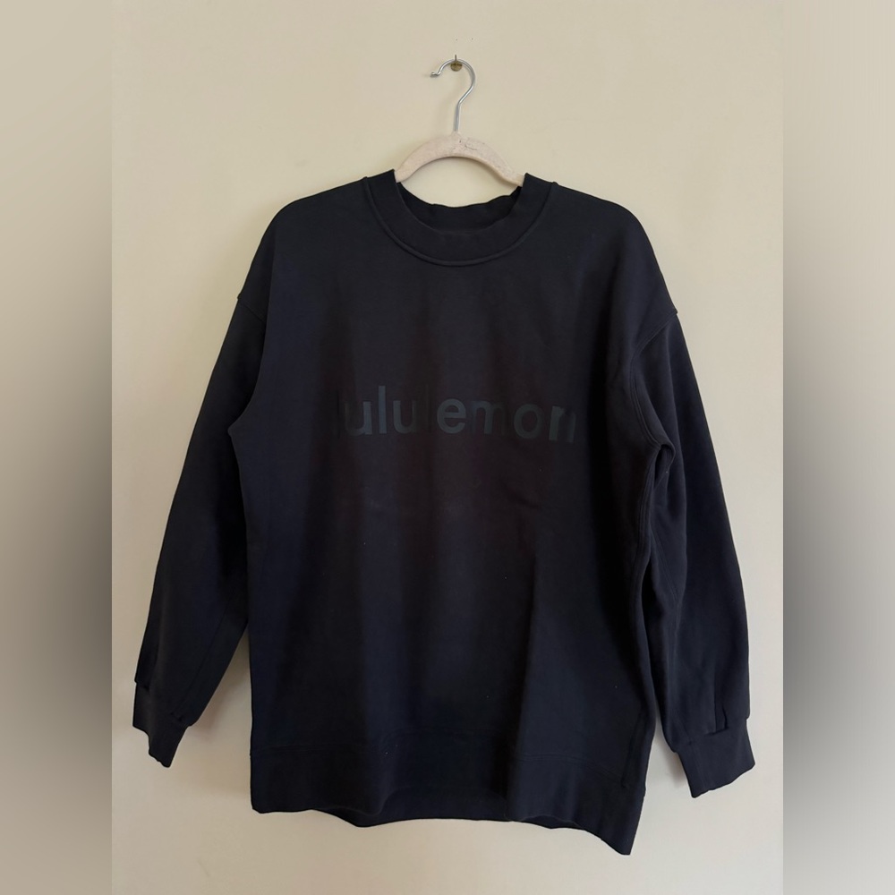 lululemon athletica Black Logo Crewneck Sweatshirt